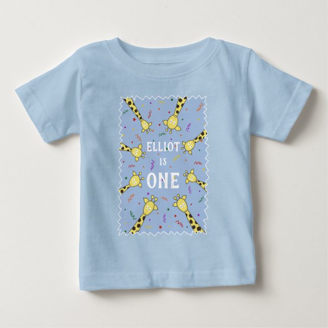 Personalisierter Giraffe-T - Shirt für Baby oder K (Vorderseite)