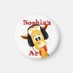 Personalisierter Giraffen-Kinderkunst-Magnet Magnet