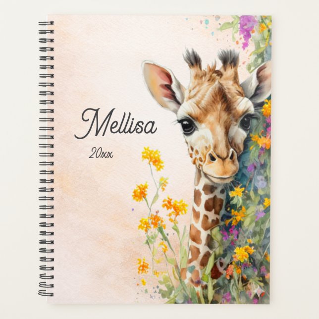 Personalisierter Giraffen-Planer Planer (Vorderseite)