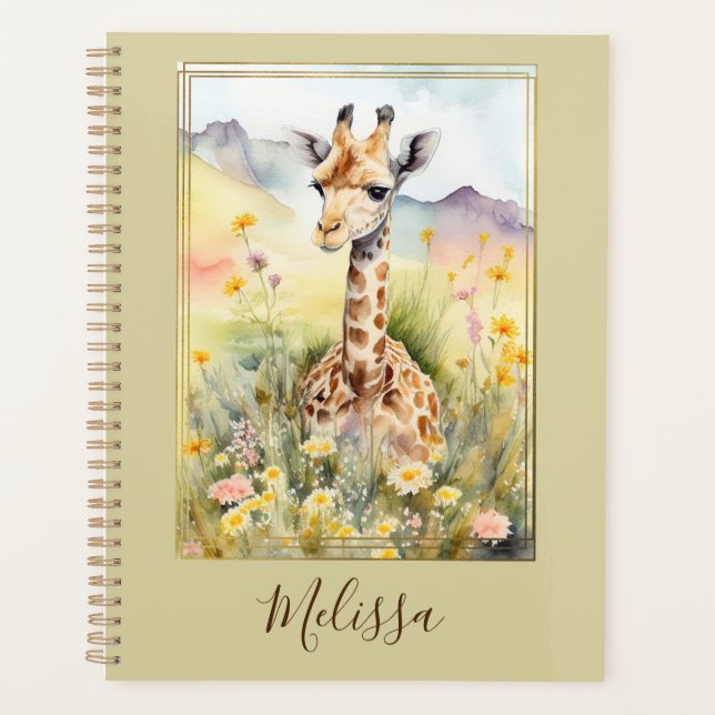 Personalisierter Giraffenplaner Planer (Vorderseite)