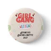 PERSONALISIERTER GIRL GANG WOCHENENDE-ANSTECKBUTTO