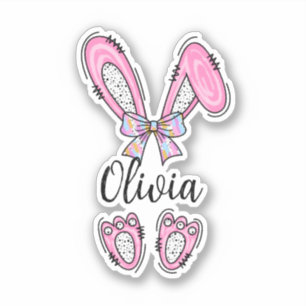 Personalisierter Girl Oaster Bunny Sticker