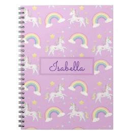 Personalisierter Girly Whimsical Unicorn Regenboge Notizblock