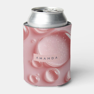 Personalisierter Glänzender Rosa Wassertröpfchen R Dosenkühler