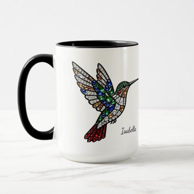 Personalisierter Glas-Hummingbird-Becher Tasse (Links)
