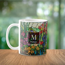Personalisierter Glasblumen-Wildblumen-Becher