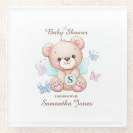 Personalisierter Glass-Untersetzer mit Babydusche Glasuntersetzer