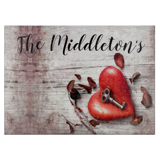 Personalisierter Glasschnitt-Länderholzschlüssel f Schneidebrett (Vorderseite)