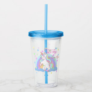 Personalisierter Glaube an den Namen von Unicorns Acryltrinkbecher
