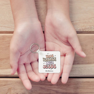 Personalisierter Glaube Retro-Lehrer Dankeschön  Schlüsselanhänger