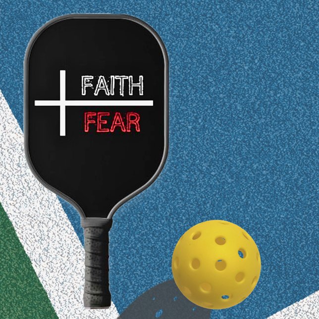 Personalisierter Glaube über Angst Christliches Kr Pickleball Schläger (Faith over Fear Christian Cross Pickleball Paddle Personalized with Name)