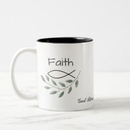 Personalisierter Glaubenshebel Gott segne euch Tas Zweifarbige Tasse