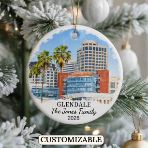 Personalisierter Glendale-Schmuck, Benutzerdefinie Keramik Ornament