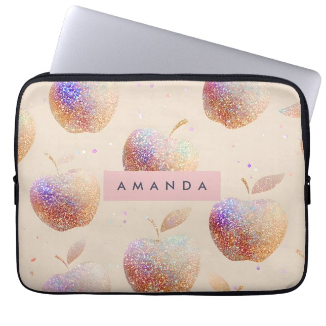Personalisierter Glitter Apfel Funkel Frucht Paste Laptopschutzhülle (Vorderseite)