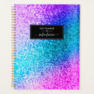 Personalisierter Glitter Eleganter Schriftname 202 Planer