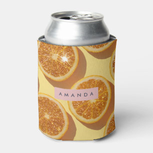 Personalisierter Glitter Orange-Zitrus-Schimmer Dosenkühler