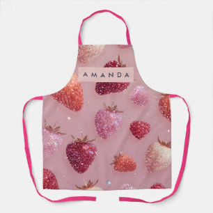 Personalisierter Glitter-Strawberry-Dream-Funkelnd Schürze