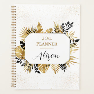Personalisierter Glitzer aus Schwarz und Gold Planer