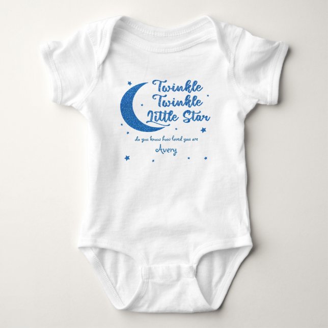 Personalisierter Glitzer Baby Strampler (Vorderseite)