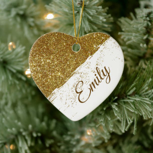 Personalisierter Glitzer Keramik Ornament
