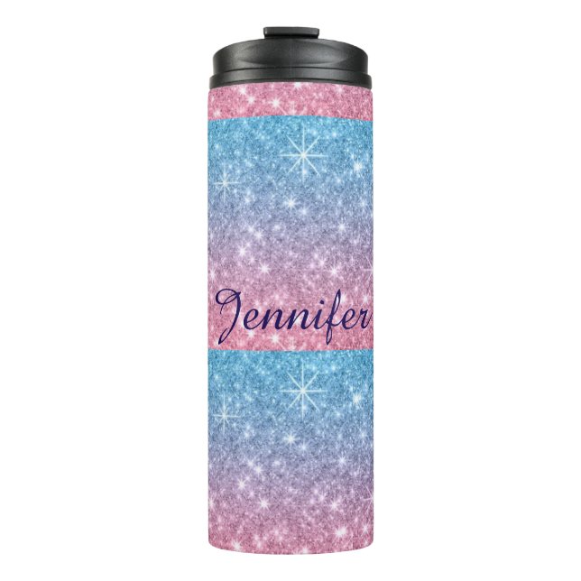 PERSONALISIERTER GLITZER STYLE TUMBLER THERMOSBECHER (Vorderseite)