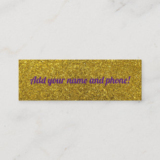 Personalisierter Glitzer Telefonnummerkarte