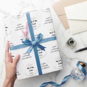 Personalisierter glücklicher Ehejubiläum Geschenkpapier