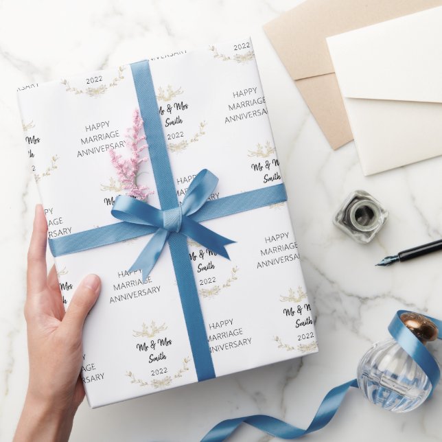 Personalisierter glücklicher Ehejubiläum Geschenkpapier (Schenken)