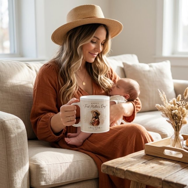 Personalisierter Glücklicher Erster Muttertag Foto Jumbo-Tasse (Von Creator hochgeladen)
