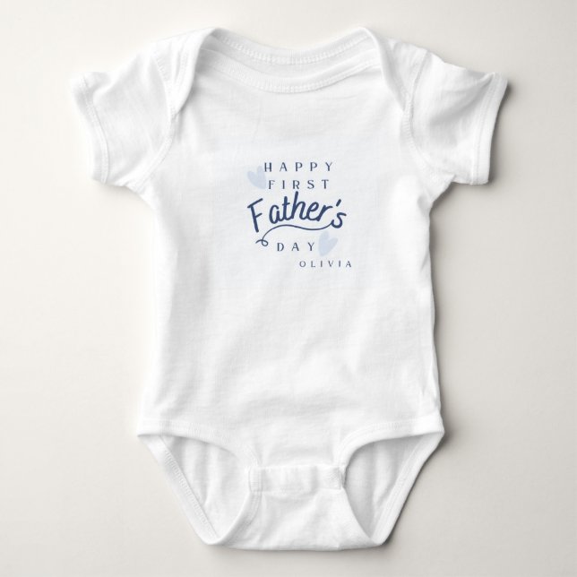 Personalisierter Glücklicher Erster Vatertag  Baby Strampler (Vorderseite)