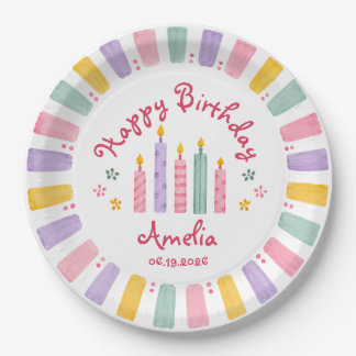 Personalisierter Glücklicher Geburtstag Papier-Tel Pappteller