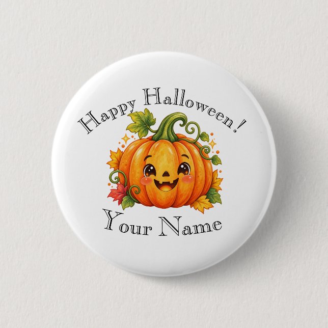 Personalisierter glücklicher Halloween-Button, ben Button (Vorderseite)