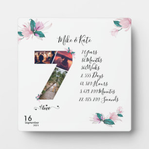 Personalisierter glücklicher Jahrestag mit Foto-Co Fotoplatte