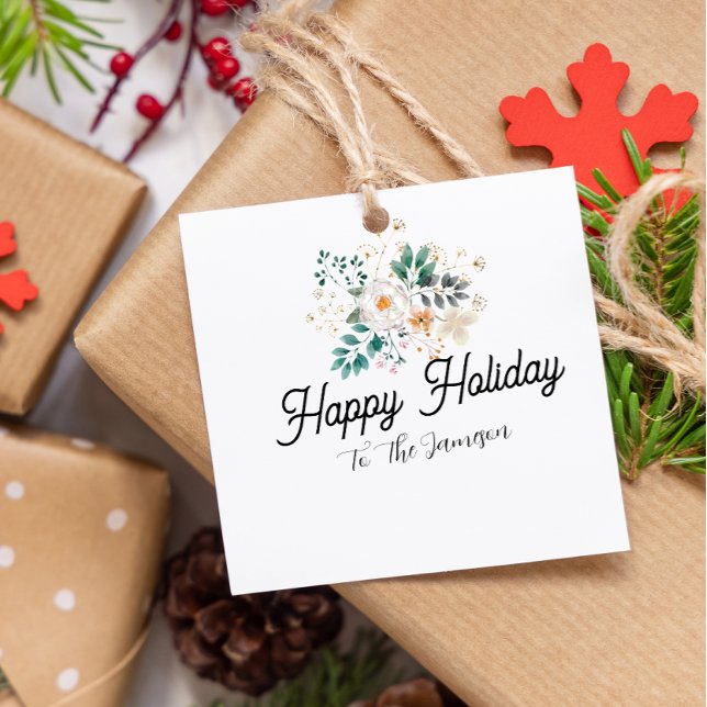 personalisierter glücklicher Urlaub grüne Blume We Geschenkanhänger (Von Creator hochgeladen)