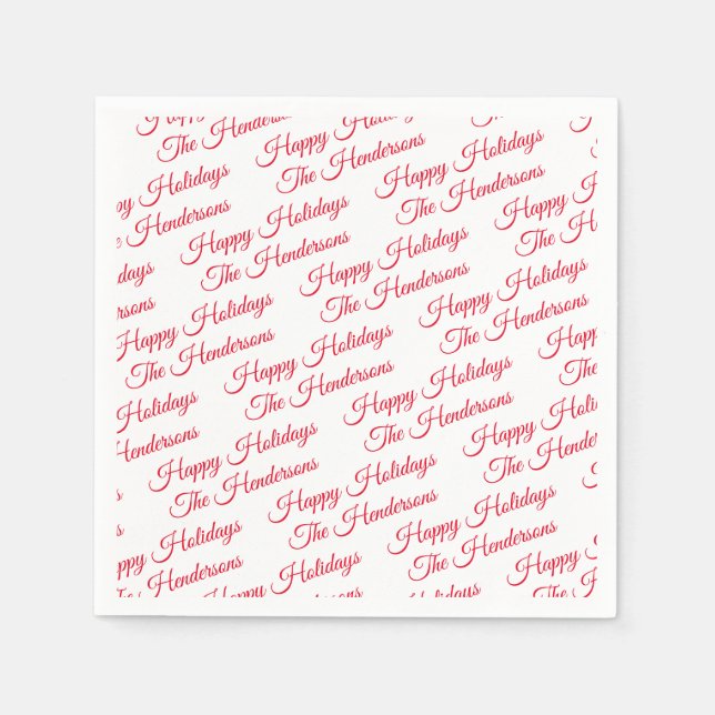 Personalisierter glücklicher Urlaub Serviette (Vorderseite)