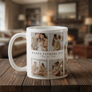 Personalisierter Glücklicher Vatertag Fotocollage Kaffeetasse