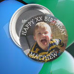 Personalisierter Glückwunsch Geburtsname und Alter Button<br><div class="desc">Personalisieren Sie diesen Geburtstagsknopf,  indem Sie dem Knopf Bild,  Name und Geburtstag Ihres Sohnes hinzufügen.</div>