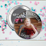 Personalisierter Glückwunsch Geburtsname und Alter Button<br><div class="desc">Personalisieren Sie diese Geburtstagskarte,  indem Sie dem Knopf Geburtstag glücklich,  im personalisierten Bereich das Bild,  den Namen und das Geburtstagsalter Ihres Kindes hinzufügen.</div>
