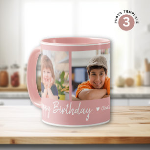 Personalisierter Glückwunsch zum Geburtstag 3 Foto Tasse