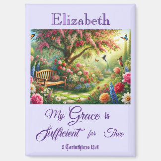 Personalisierter Gnade-Schrift-Blumengarten-Magnet Magnet