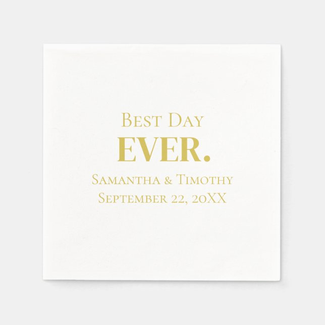 Personalisierter Gold Best Day Serviette (Vorderseite)