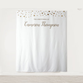 Personalisierter Gold Confetti-WeihnachtsHintergru Wandteppich