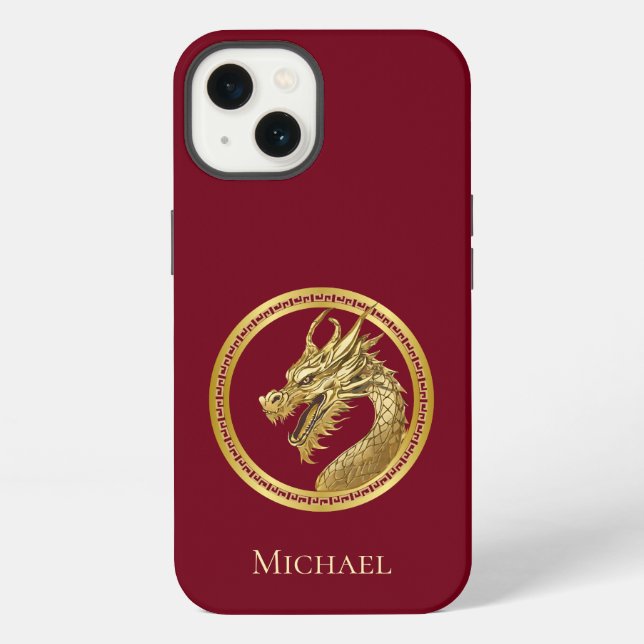 Personalisierter-Gold-Drache- iPhone Hülle (Rückseite)