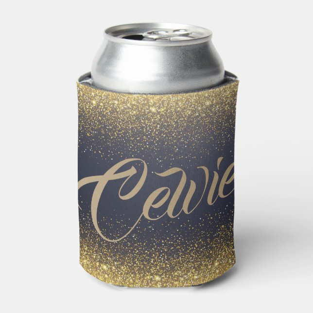 Personalisierter Gold-Glitzer | Can Cooler Dosenkühler (Kanne Vorderseite)