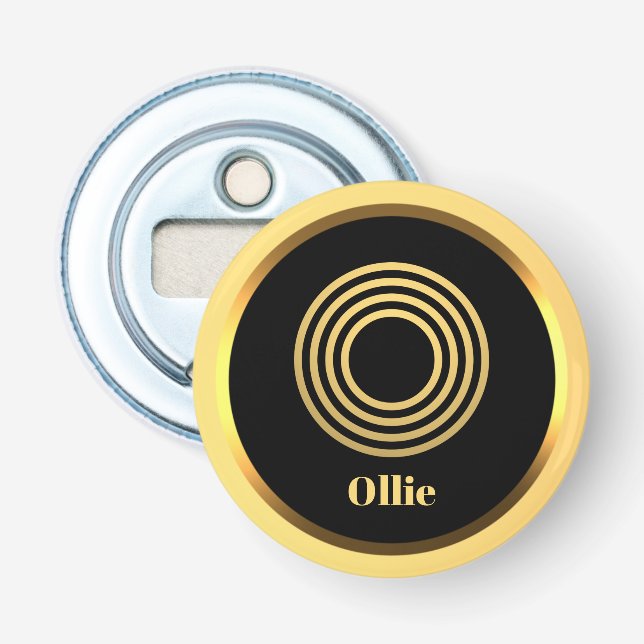 Personalisierter Gold-Mit Monogramm Buchstabe O Flaschenöffner (Vorderseite)