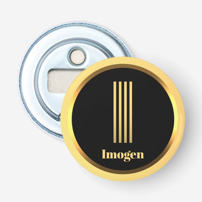 Personalisierter Gold-Mit Monogramm Letter I Flaschenöffner (Vorderseite)
