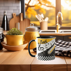 Personalisierter Gold Musik-Themen-Becher Tasse
