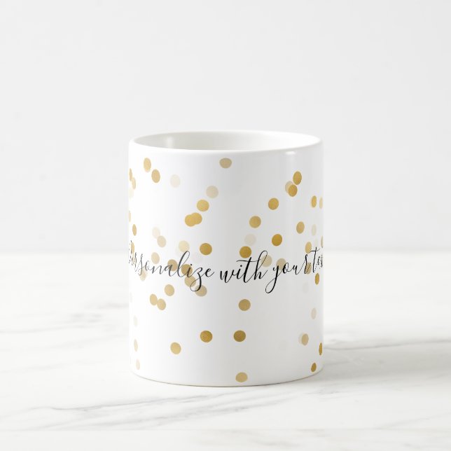 Personalisierter GoldConfetti Kaffeetasse (Mittel)