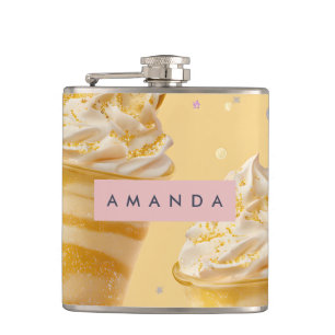 Personalisierter Golden Caramel Swirl Milkshake Flachmann