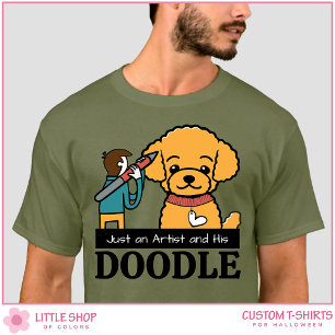 Personalisierter Golden Doodle Hund Künstler Männe T-Shirt